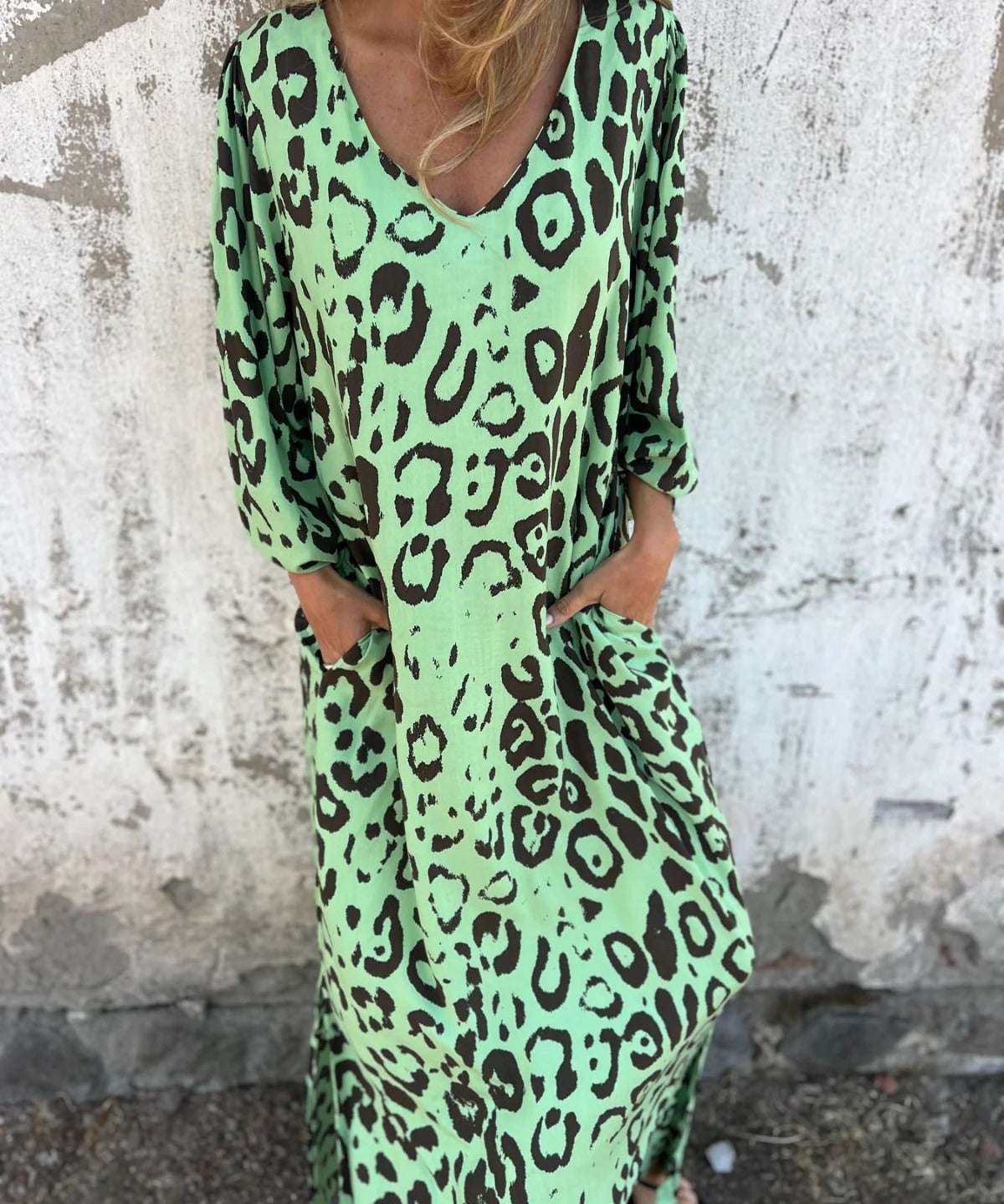 Geanina – Rochie maxi cu imprimeu animal