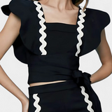 Clara – Top negru cu volane