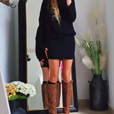 Andreea – Rochie neagră tricotată scurtă