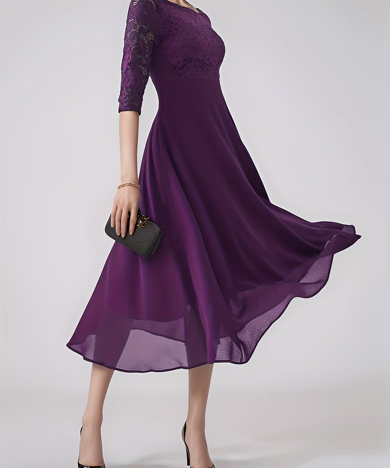 Dorina – Rochie midi cu dantelă