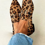 Isabela – Mocasini leopard cu cataramă aurie