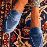 Carmen – Mocasini catifelați cu baretă