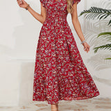Ștefania – Rochie florală cu volănașe