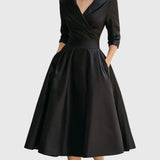 Grațiela – Rochie midi cu guler șal
