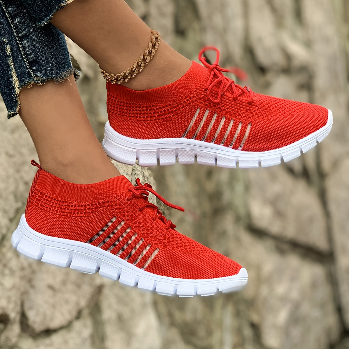 Ada – Sneakers tricotați cu dungi
