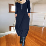 Camila – Rochie midi cu buzunare