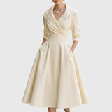 Grațiela – Rochie midi cu guler șal