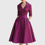 Grațiela – Rochie midi cu guler șal