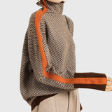 Ciprianna – Pulover chevron cu guler înalt