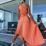 Casandra – Rochie plisată asimetrică