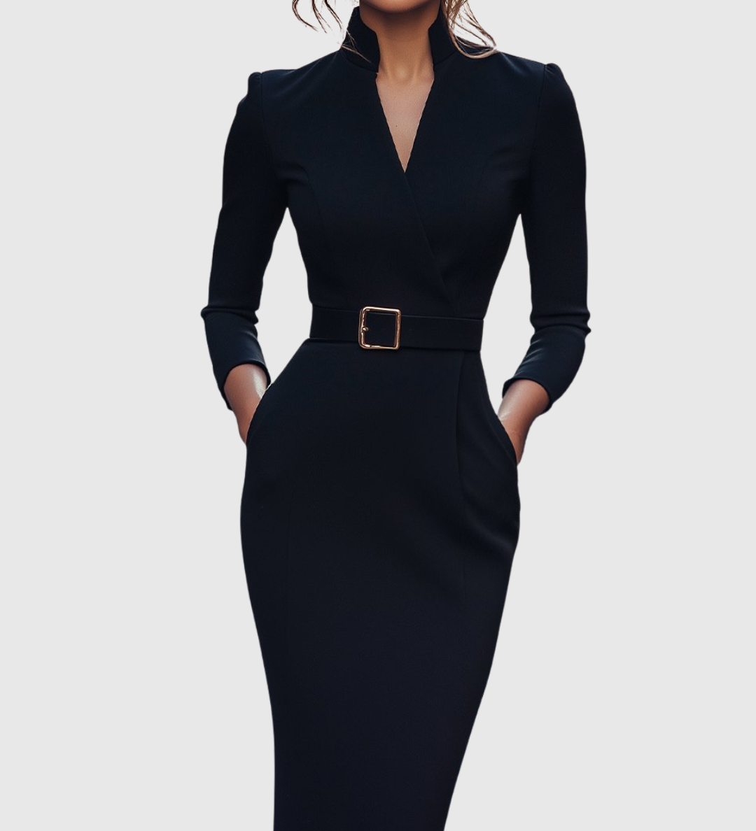 Casandra – Rochie creion cu cataramă