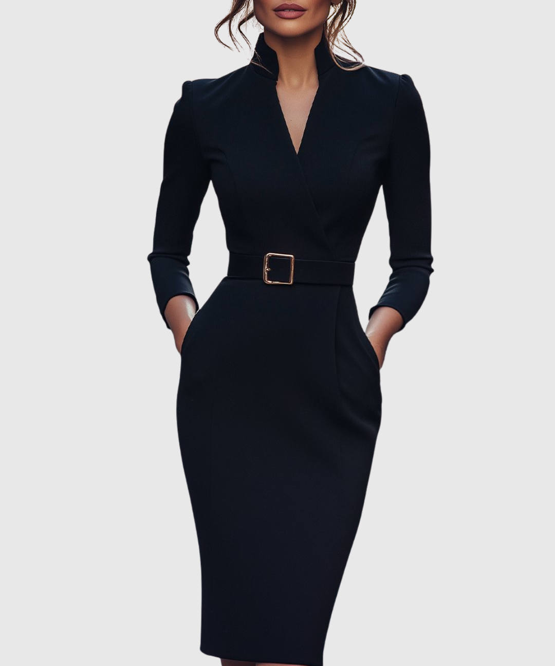 Casandra – Rochie creion cu cataramă