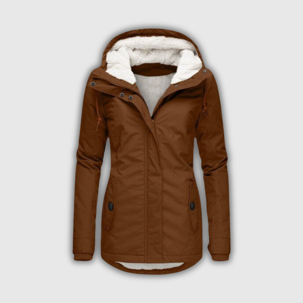 Izabela – Parka cu blăniță și glugă