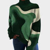 Nicoleta – Pulover verde cu valuri
