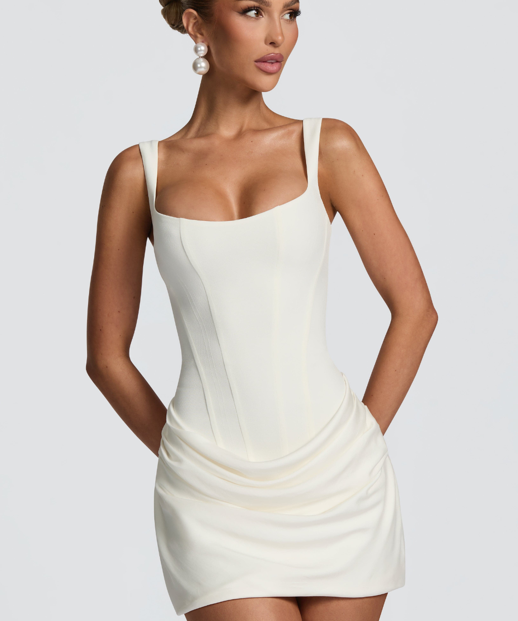 Petronela – Rochie mini cu corset drapat