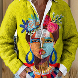 Domnița – Cardigan galben cu portret