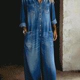 Ilaria – Salopetă din denim cu nasturi