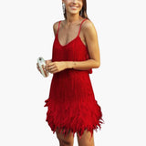 Iolanda – Rochie cu paiete și pene