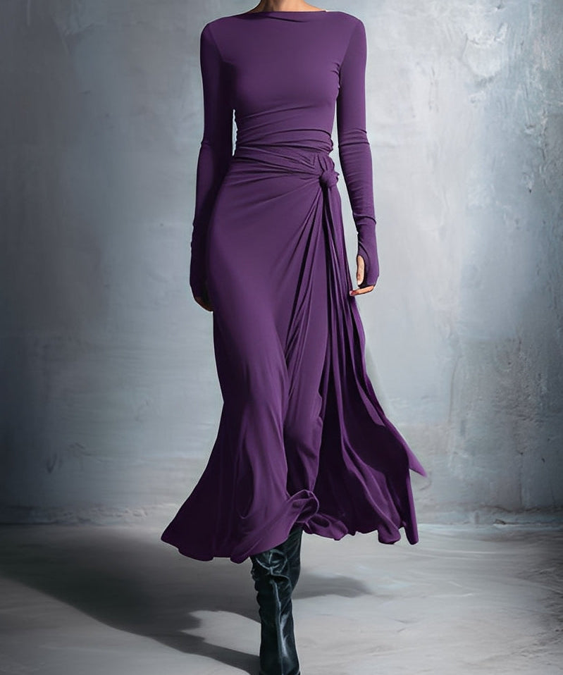 Theodora – Rochie maxi cu nod lateral