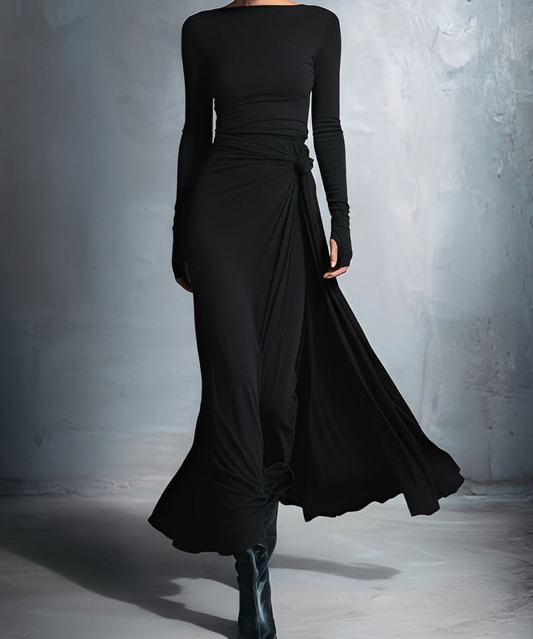 Theodora – Rochie maxi cu nod lateral