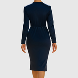 Silvia – Rochie satinată cu decolteu