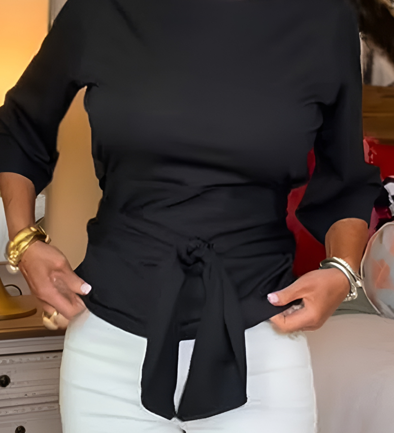 Rebeca – Bluză cu fundă în talie