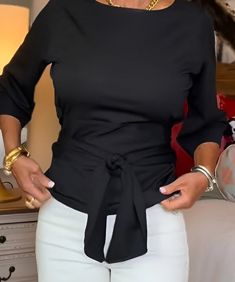 Rebeca – Bluză cu fundă în talie