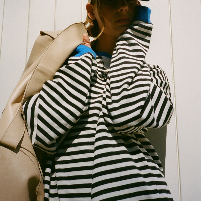 Olga – Pulover oversize cu dungi
