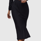 Laurentia – Rochie-cămașă cu dungi fine