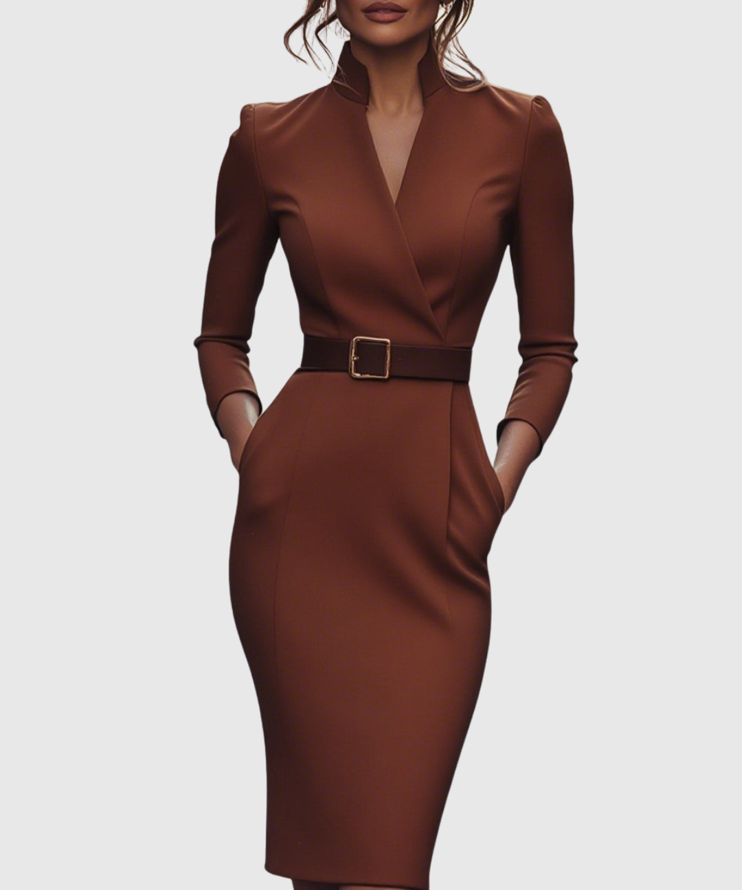 Casandra – Rochie creion cu cataramă