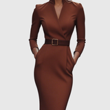 Casandra – Rochie creion cu cataramă