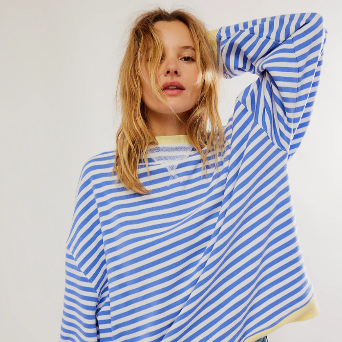 Olga – Pulover oversize cu dungi