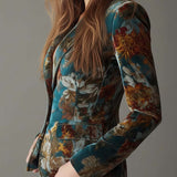 Ilenuța – Blazer vintage cu imprimeu floral