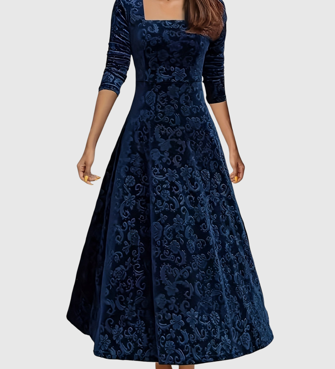Carina – Rochie din catifea gofrată