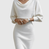 Tamara – Rochie cu decolteu cascadă