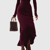 Mihaela – Rochie lungă cu guler înalt