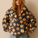 Voica – Pulover teddy cu flori