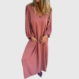 Lelia – Rochie lungă cu mâneci bufante