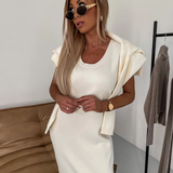 Nora – Set pulover scurt și fustă