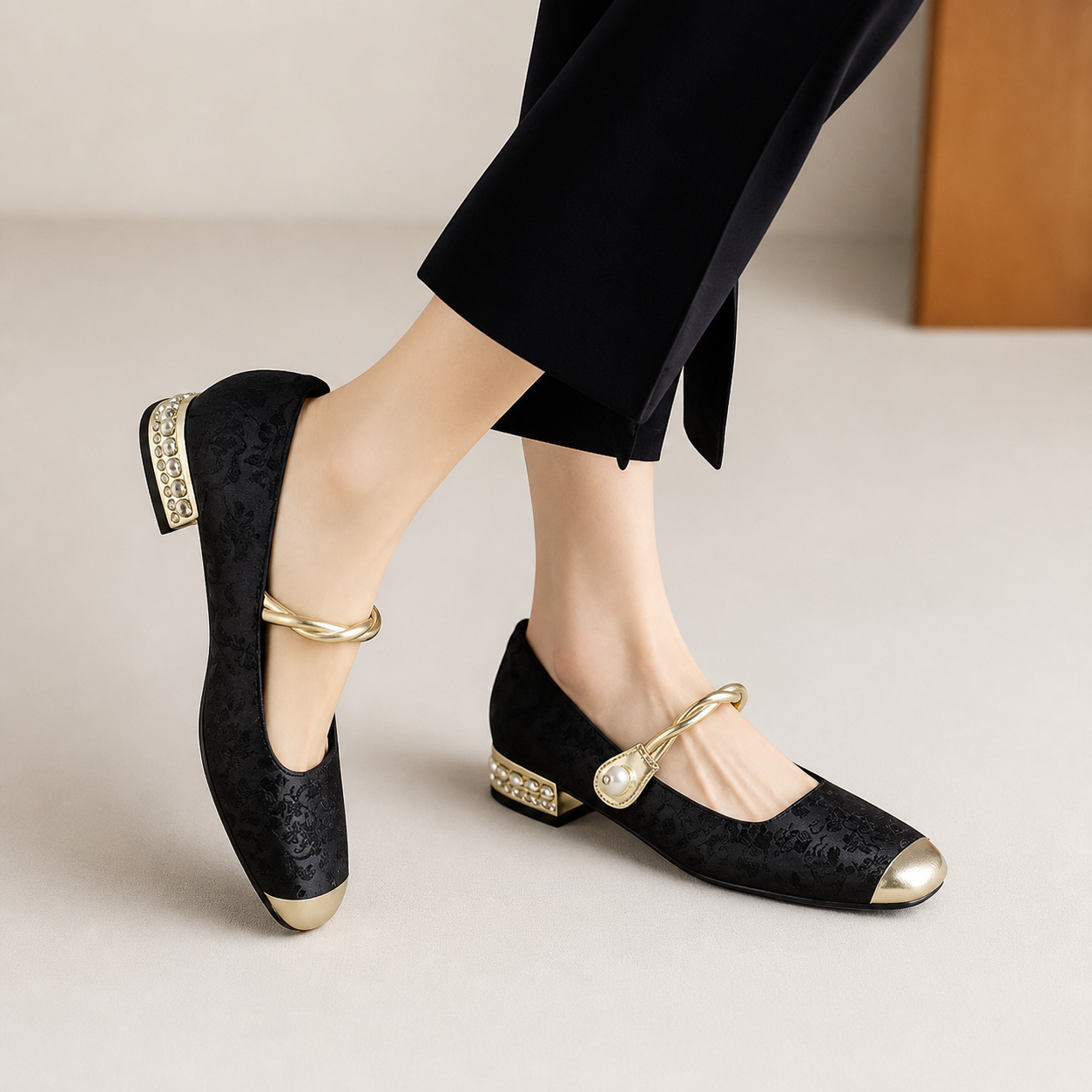 Malvina – Pantofi Mary Jane cu perlă