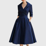Grațiela – Rochie midi cu guler șal