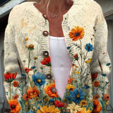 Cosmina – Cardigan crem cu flori