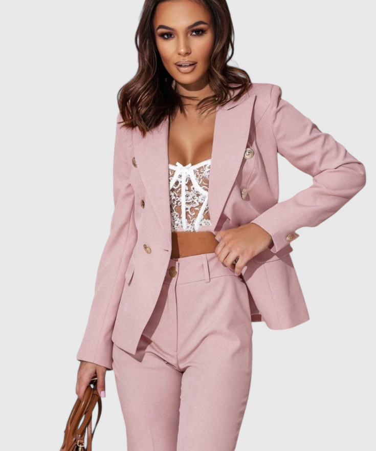 Camila – Set sacou cambrat și pantaloni