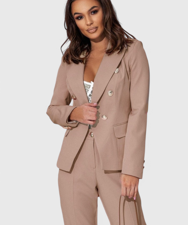 Camila – Set sacou cambrat și pantaloni