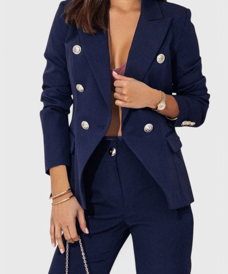 Camila – Set sacou cambrat și pantaloni