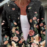 Daniela – Cardigan negru cu flori