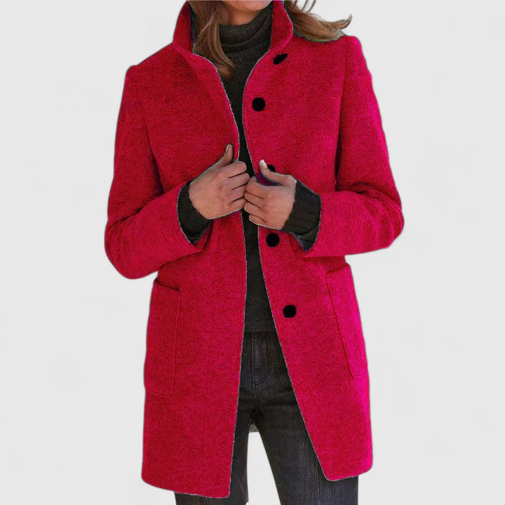 Medeea – Palton drept cu guler înalt