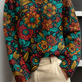 Mia – Pulover floral cu guler înalt