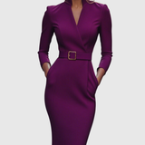 Casandra – Rochie creion cu cataramă