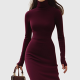 Mihaela – Rochie lungă cu guler înalt